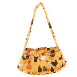 BIUDECO Egg Collecting Basket 7 Pouches Canvas Material Farmhouse Style Counter Top Egg Holder for Refrigerator