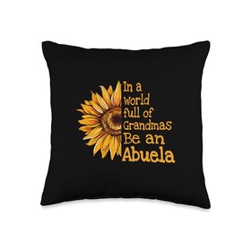 Unique Christmas Birthday Mother's Day Gifts Shop In A World Abuela Mexican Spanish Grandma Throw Pillow, 16x16, Multicolor
