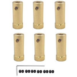 6Pcs Hex Coupler 4mm Bore Motor Hex Brass Shaft Coupling Flexible Connector for DC Motor Shaft, Robot, Model Car Tires Shaft