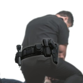 BackUpBrace Duty Belt Back Support (Basket Weave Leather, Small - For waist size 32" or less)