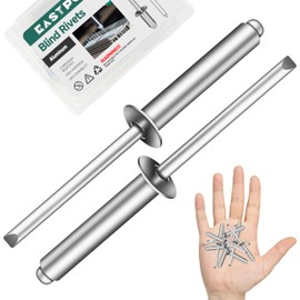 EASTPUK 150 Pcs 3/16" x 1" Aluminum Blind Pro Rivets, 5 x 25mm Pop Rivets, 3/16 Rivet Aluminum Grip and Steel Mandrel