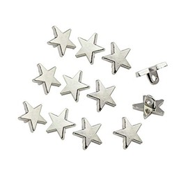 RECHERE 12PCS Pentagram Star Shape Shank Metal Buttons Craft for DIYS Sewings Embellishment(Silver,11mm)
