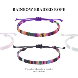 TONAUP Surfer Beach Bracelet Colorful Adjustable Handmade Bracelet, Hand Knit String Bracelet, Woven Friendship Bracelet for Best Friend Couples