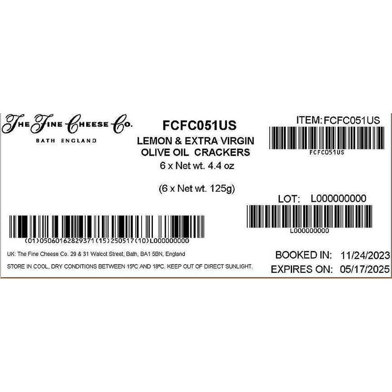 The Fine Cheese Co Sea Salt, Lemon & EVOO Crackers,