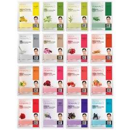 16 Combo Pack B Collagen Essence Full Face Mask Sheet - Sensitive Soothing, Anti-Acne, Nourishing, Cleansing Korean Face Mask - Natural Skin Care Spa Face Mask