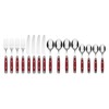 Cambridge 07216CBWD32R Jubilee Red 16-Piece Flatware Set, Thick Handles