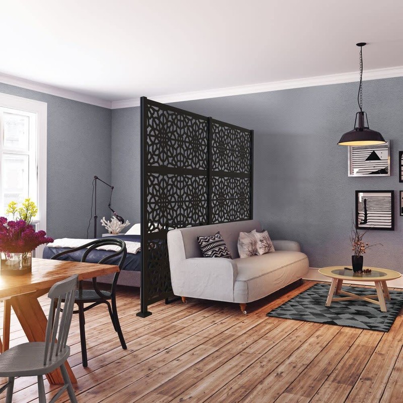 2 ft. x 4 ft. Matte Black Aluminum Decorative Screen