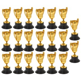 NUOBESTY Gold Award Trophy Cups, 20pcs Mini Plastic Trophies with Base for Kids Party Favors Rewards Winning Prizes Competitions