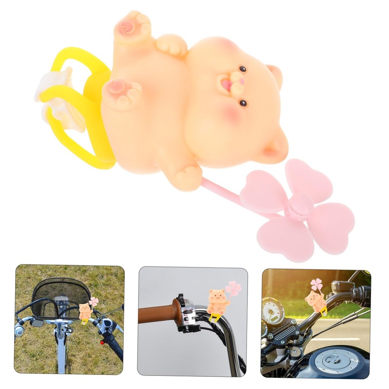 Alipis Cute Pig Bike Handle Accessory with Windmill Fun Animal