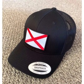 Yupoong State of ALABAMA Flag Hat SnapBack Trucker Mesh Cap Handcrafted in the USA!