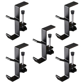 Young Wolf 5 Packs Christmas Stocking Garland Hanger 2 Hooks Stocking Adjustable Holders for Mantle Garland Hanger Mantle Hooks for Garland Christmas Stocking Garland Hooks (Black)