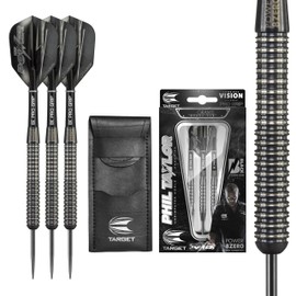 Target Darts Phil Taylor Power 8 Zero Black P8Z4 Steel Darts Set, 80% Tungsten, 21g