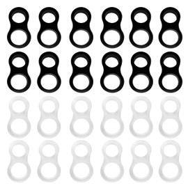 Jiehaojia 24 Pcs Door Stop, Black & Transparent PVC Door Handle Bumper, Door Slam Protector, Wall Guard, 12 Pcs Each Color, 17/15mm Ring Diameter