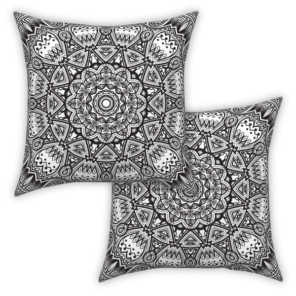 ggaimwf Moroccan Cushion Covers, Black, 60 x 60 cm, Boho
