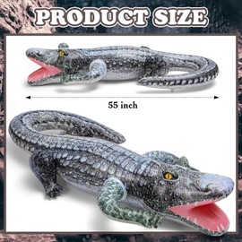 WinnerWhy 2 Pcs 55" Inflatable Alligator Toys Realistic Blow up Alligator Crocodile Animal Reptile Party Decor Props and Pool Floats Toys Jungle Party Garden Decorations