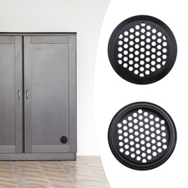 eMagTech 10PCS Round Ventilation Grilles 60mm Stainless Steel Air Vent Louver Hole Soffit Mesh Vents Rust-Proof for Kitchen Bathroom Cabinet Wardrobe Black