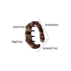 Leopard Plush Headband for Washing Face Make Up Head Bands for Women's Hair Non Slip Hairband Headbands with Teeth for Women Leopard Headband for Women Hair Accessories for Girls