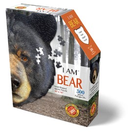 e11even Madd CAPP Puzzles - I AM Bear - 300 Pieces - Animal Shaped Jigsaw Puzzle, 6010, Black