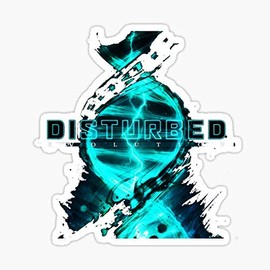 decals Disturbed Logos Sticker - Blue, Vinyl, Rock/Heavy Metal, Reflective, Bumper Sticker for Wall, Car, Truck, Laptop, Mobile