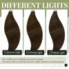 RUNATURE Invisible Tape in Hair Extensions Human Hair Brown Straight