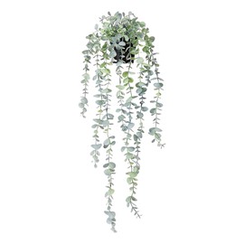 Clearain 1pcs Fake Hanging Plants, Artificial Small Potted Plants, Mini Faux Succulent Plant for Indoor Outdoor Aesthetic Office Living Room Shelf Home Decor (Eucalyptus leaves-1pcs)