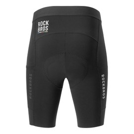 ROCKBROS Men’s Summer Cycling Shorts High Elastic Breathable Quick Dry Sponge Padded Zipper Pockets Bicycle Biking Tights Black