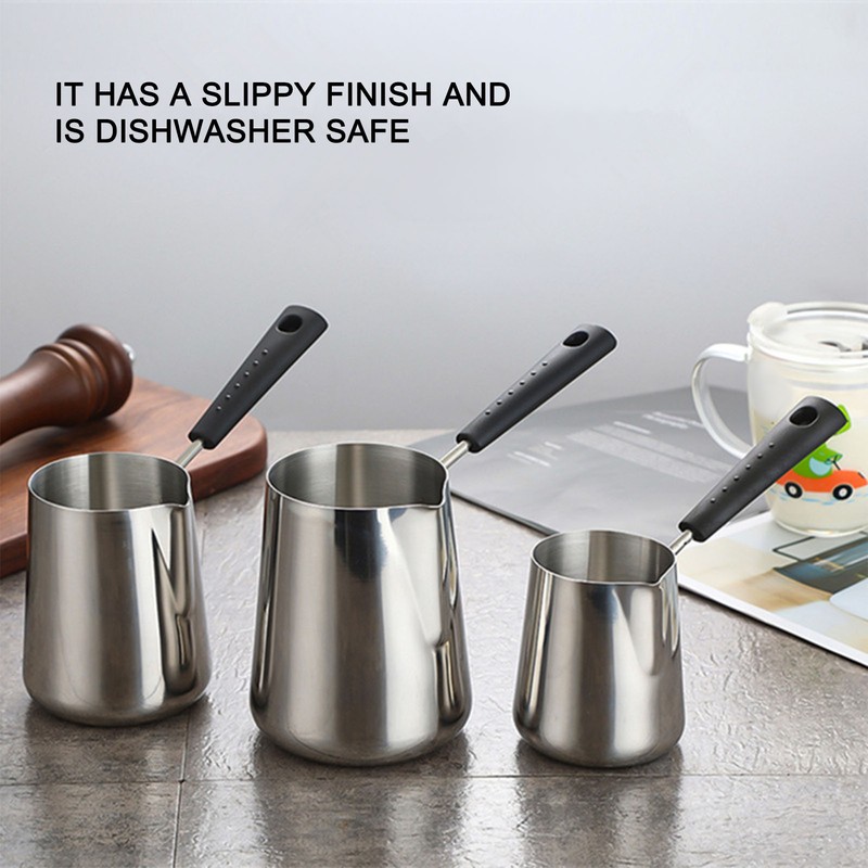 Coffee Milk Frothing Pitcher Cup 304 Stainless Steel Long Handle