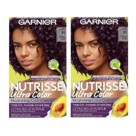Garnier Nourishing Hair Color Creme, P1 Deepest Intense Purple, 2 Pack