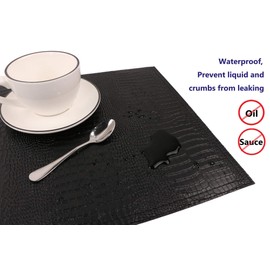 Jovono Faux Leather Hardboard Placemats, Set of 8 PU Table Mats, Easy to Clean, Heat & Stain Resistant for Office Conference Table,Dinging Home Decor