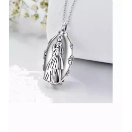 Fashion Jewelry MOTHER DAUGHTER URN CREMATION ASHES MOM Pendant 925 Sterling Silver 22" Necklace