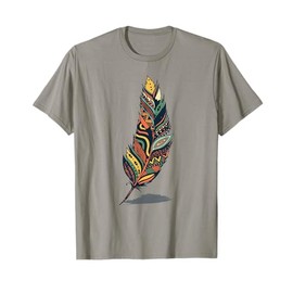 vintage colorful indigenous bird feather Symbol tribal T-Shirt