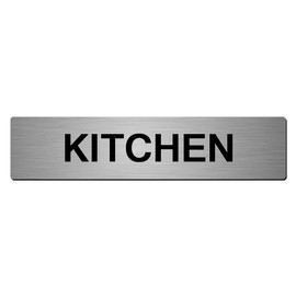 Aluminium Kitchen Sign 22cm x 5cm Brushed Silver