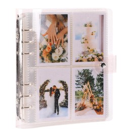 Ayorasly Polaroid Photo Album with 200 Pockets, Shiny Photocard Binder, Pink Memory Book, PVC Cover Portable Small Album for 200 2 ×3 Photos Suitable for Baby Wedding Travel, 1 PACK