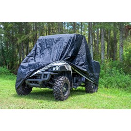 XYZCTEM UTV Cover with Heavy Duty Black Oxford Waterproof Material, 158.10" x 62.06" x 75.20" (402 158 191cm) Included Storage Bag. Protects UTV From Rain, Hail, Dust, Snow, Sleet, and Sun (XXXL)