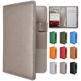 Mymazn Mymazn Server Books for Waitress Book Waiter Book, Serving Book with Money Pockets, Cute Waitress Accessories Fits Server Apron, Stone