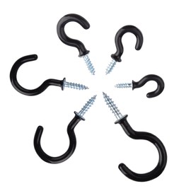 KUUQA Cup Hook Kit Black Vinyl Coated Ceiling Screw Mug Hooks, 70 Pieces, 6 Sizes