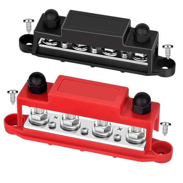 Qukipet Power Distribution Block Bus Bar, 4 x 3/8" (M10)