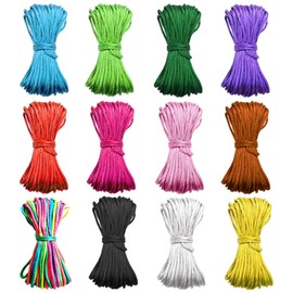 Nylon Cord 2 mm Bracelet Cord for Bracelets 12 Bundles Nylon Cord for Bracelets Silk Cord Satin Cord for Necklace Yarn for Friendship Bracelets for Beads Kumihimo Chinese Knot Art