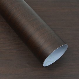 Moyishi Wood Grain Vinyl Sticker Decal Roll Car Interior Home Office Furniture DIY Film Wrap 30cmx100cm (Black)