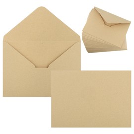 JIANTA Premium White Envelopes for B6 Greeting Cards, Pack of 60, 7" x 5" Postal Envelopes for Letters, Invitations, 120gsm, 176mm x 125mm, Brown