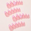 24 x Artificial Nails Almond Medium, Nude Pink French False
