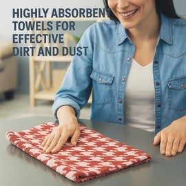 Dependable Industries inc. Essentials 5-Pack Microfiber Cleaning Cloths – 11.5" x 11.5" Soft, Highly Absorbent Towels for Effective Dirt and Dust Trapping – Ideal for Home and Car Cleaning (Printed)