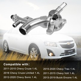 BREADEEP Aluminum Engine Coolant Water Outlet Housing Kit with Inlet Hose and Oil Cooler Hose Sensor for Buick Encore Chevy Cruze Sonic Trax 2011-2020 1.4L Replace# 902-846 25193922 55565334 13251447