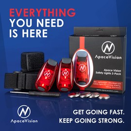 LED Safety Light (2 Pack) - Clip On Strobe/Running Lights for Runners, Dog, Bike, Walking, Boat, Kayak, Stroller and More - High Visibility Accessories for Your Reflective Gear, Bicycle