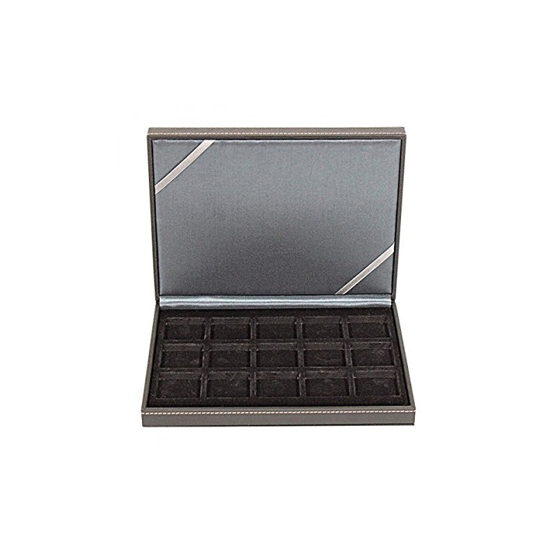 Lindner 2363-15 Nera Coin Box XM with 15 Square Fields