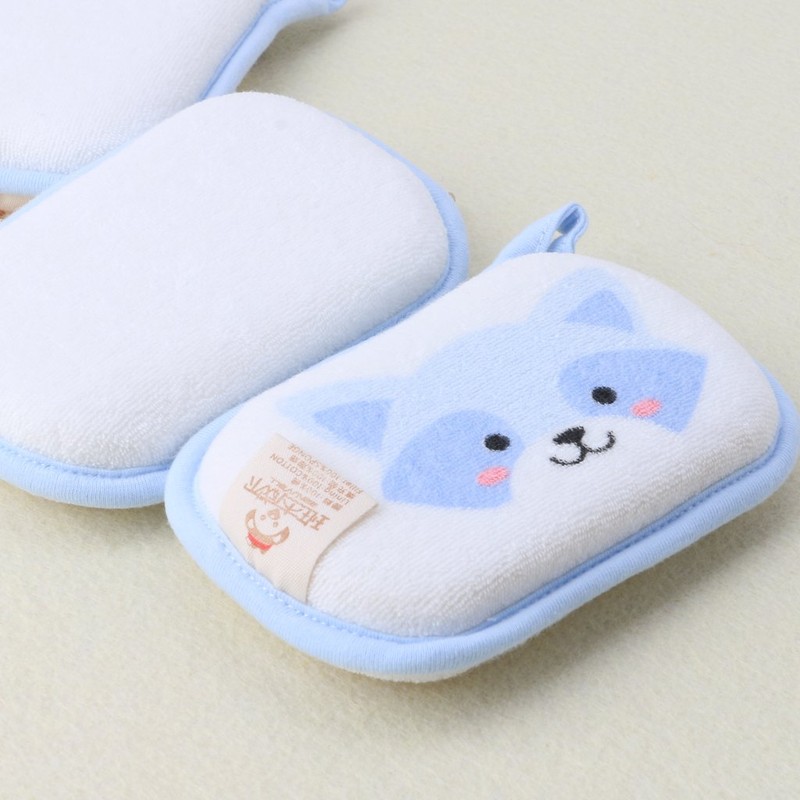 LANCHEN Newborn Baby Bath Brushes Baby Shower Sponge Cotton Rubbing
