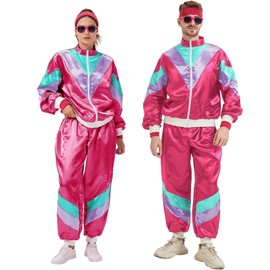 80s 90s Tracksuit for Men Women Retro Hip Hop Outfit Track Suit Windbreaker Set for Couples Costume R-L1