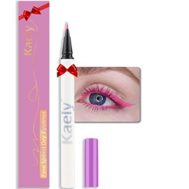 evpct 1Pcs Pink Waterproof Colored Eyeliner Liquid Eye Liner Set Long Lasiting Ultra-fine Speed Dry Colorful Liquid Eyeliner lapiz delineador de ojos contra el agua blanco para ojos de colores