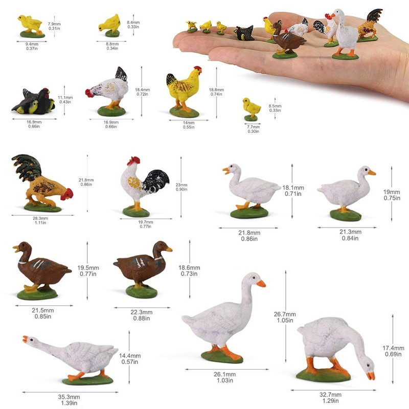 Evemodel 30pcs Model Train Painted 1:43 Farm Animals O Gauge