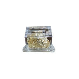 QZ QUZIOR Crystal House Shaped Showpiece Decor With Gold Foil Inside - A Shiny Movable Display Piece Or Gift